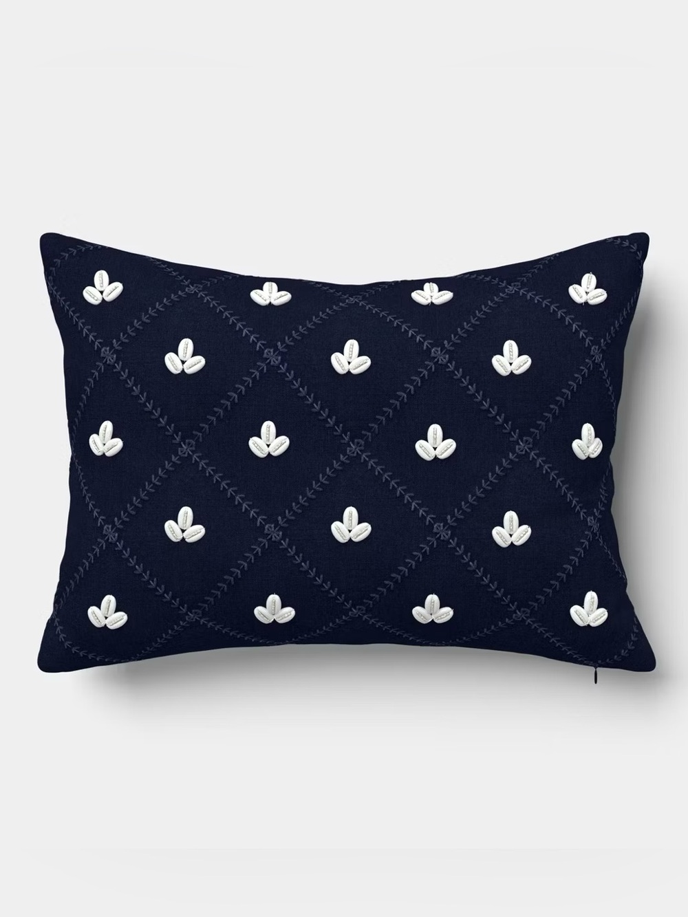 Embellished Shell Navy Lumbar Pillow - Threshold designed with Studio McGee